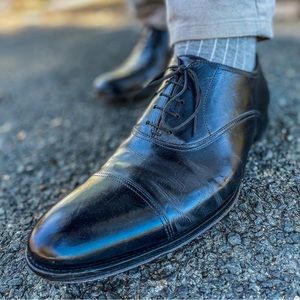 To Boot New York black captoe oxfords. Made in Italy.